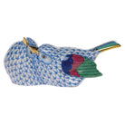 Love Birds Figurine in hand-painted Blue porcelain by Herend of Hungary