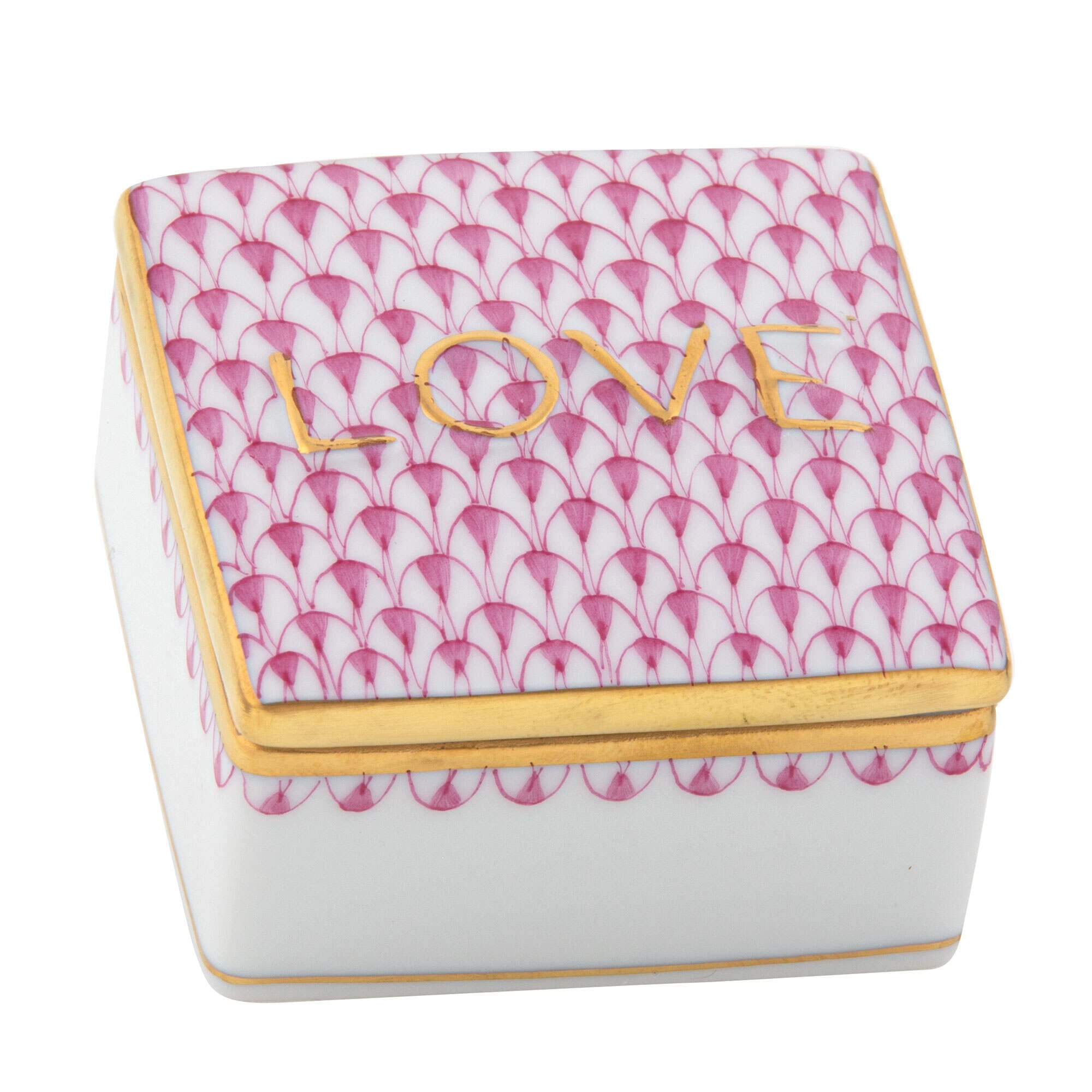 Love Box in hand-painted Raspberry porcelain by Herend of Hungary