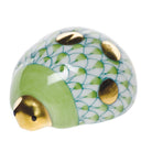 Herend Lucky Ladybug Figurine porcelain figurine painted in the Key Lime fishnet pattern