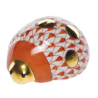 Rust fishnet Lucky Ladybug Figurine figurine, hand-painted Herend porcelain with 24k gold accents