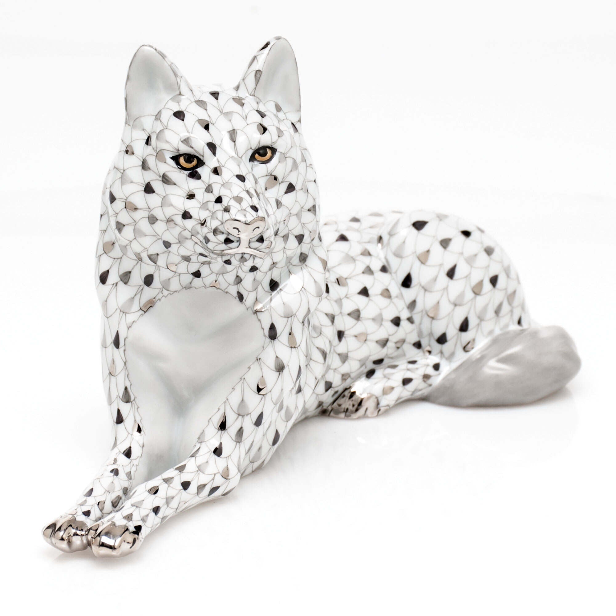Herend Lying Wolf Figurine — additional view