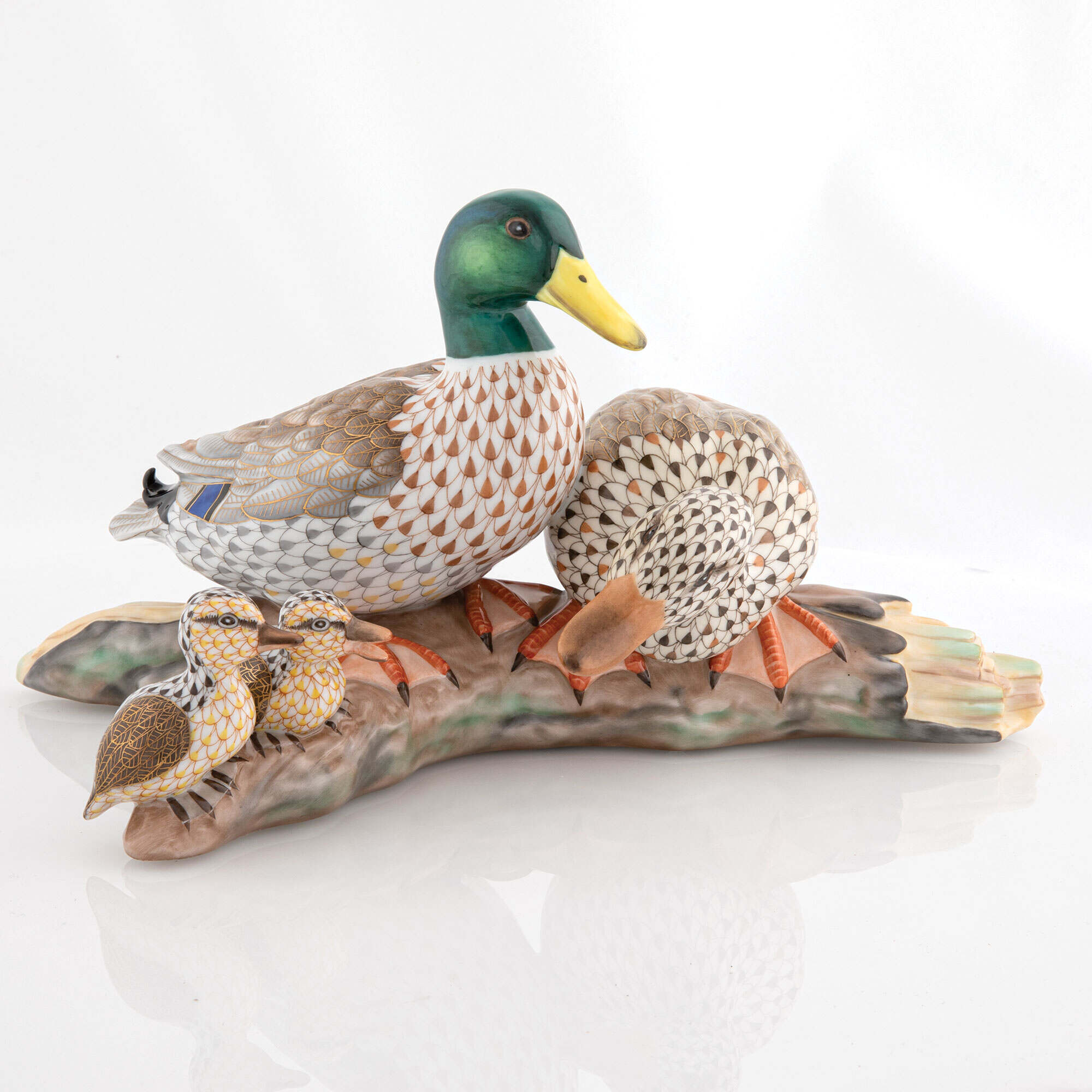 Herend Mallard Duck Family Figurine — additional view