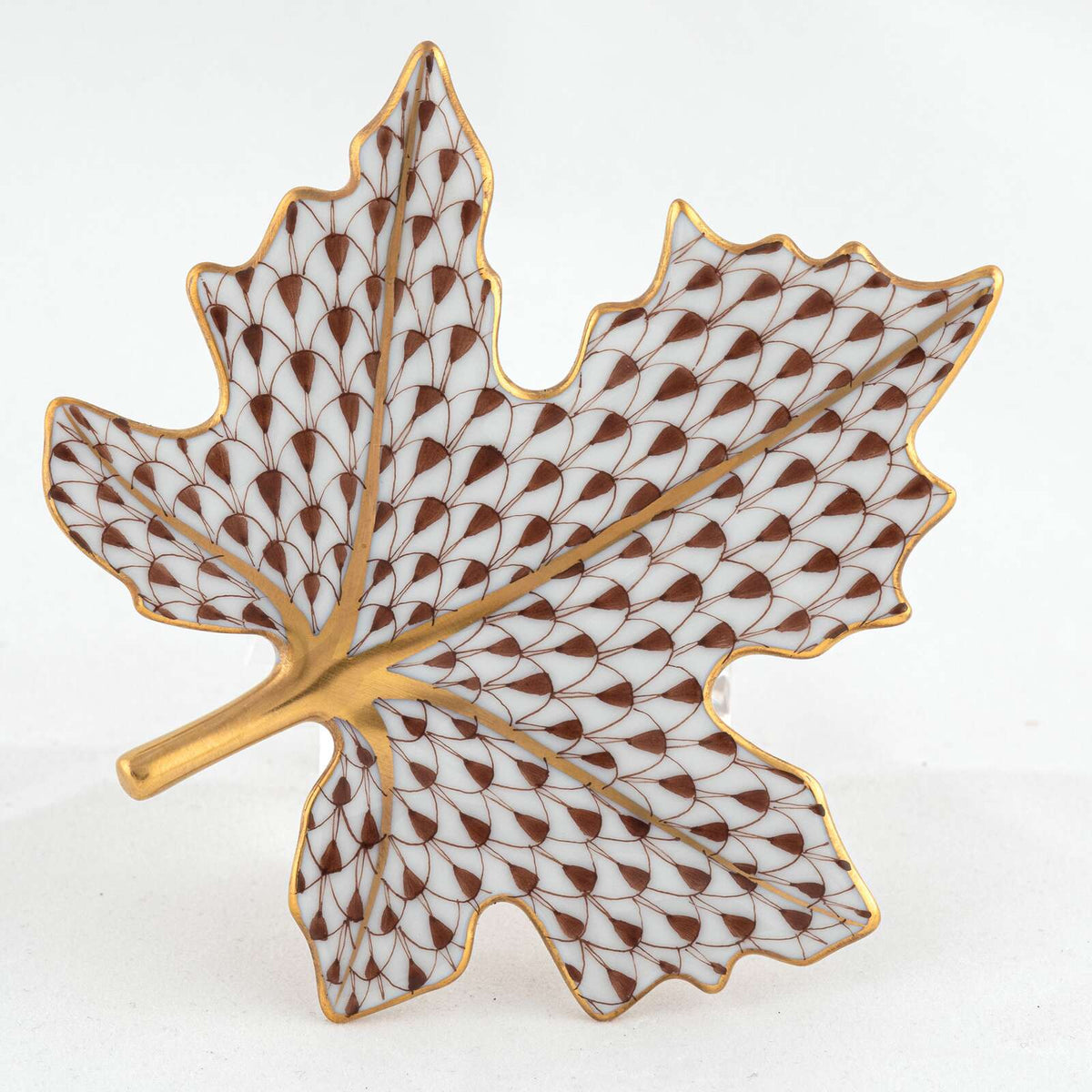 Herend Maple Leaf Figurine – Chocolate, alternate view