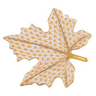 Maple Leaf Figurine in hand-painted Butterscotch porcelain by Herend of Hungary