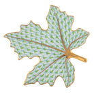 Herend Maple Leaf Figurine porcelain figurine painted in the Key Lime fishnet pattern