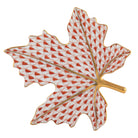Herend Maple Leaf Figurine porcelain figurine painted in the Rust fishnet pattern