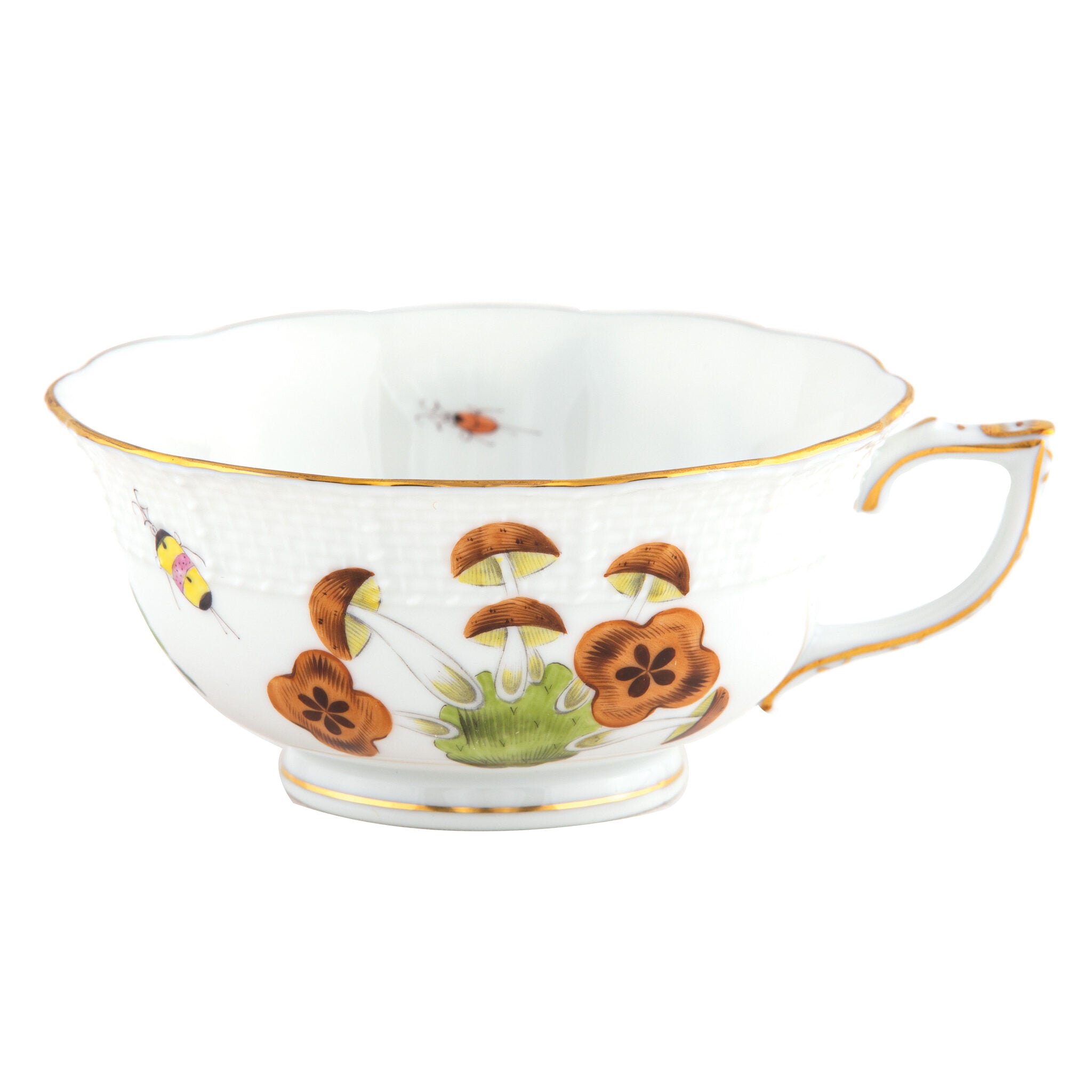 Hand-painted Herend Market Garden Tea Cup Cup & Saucer Set in fine porcelain, on a white background