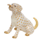 Herend Max with Bone Figurine porcelain figurine painted in the Butterscotch fishnet pattern