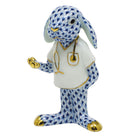 Medical Bunny Figurine in hand-painted Sapphire porcelain by Herend of Hungary