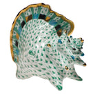 Herend Medium Conch Shell Figurine porcelain figurine painted in the Green fishnet pattern