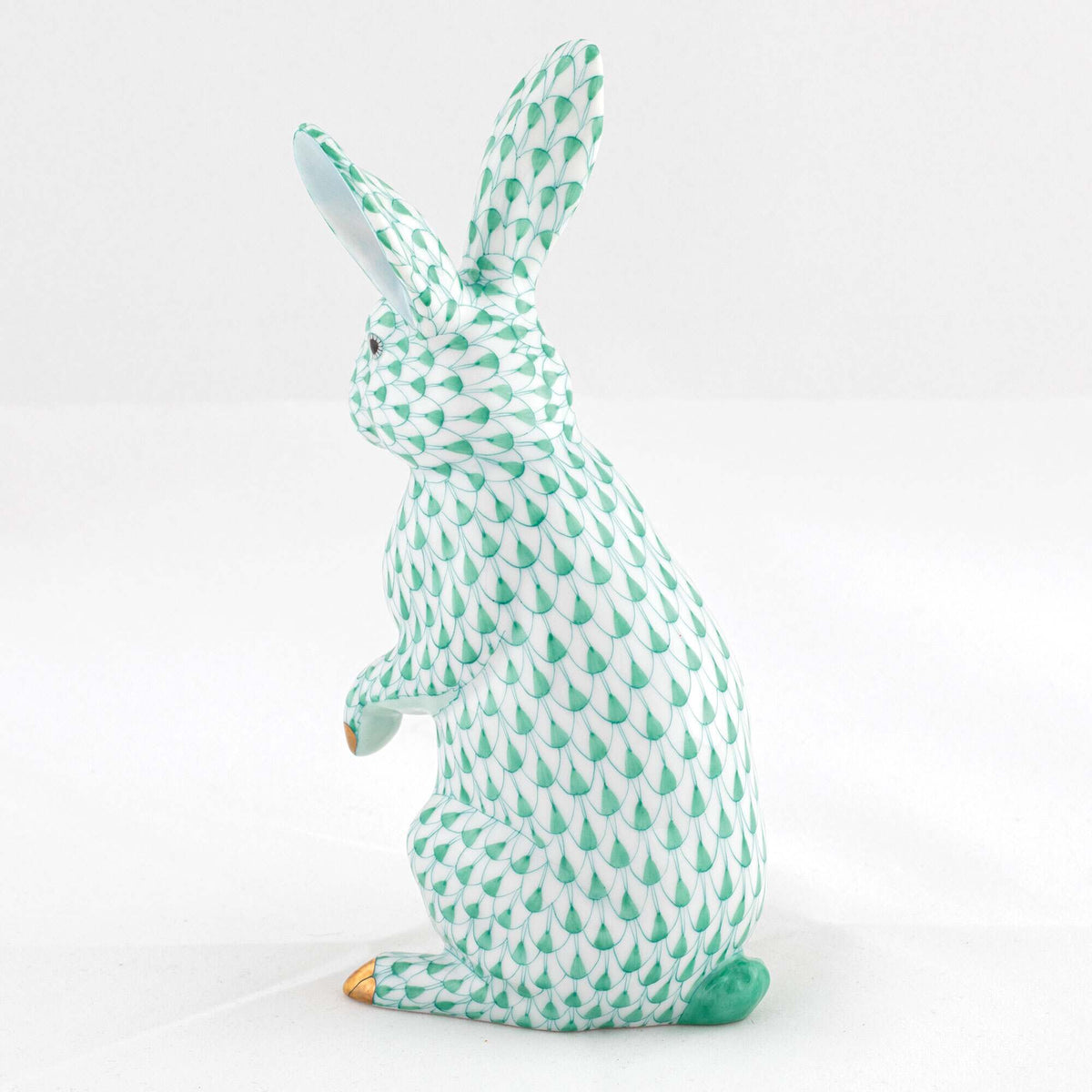 Herend Medium Standing Rabbit Figurine – Green, alternate view