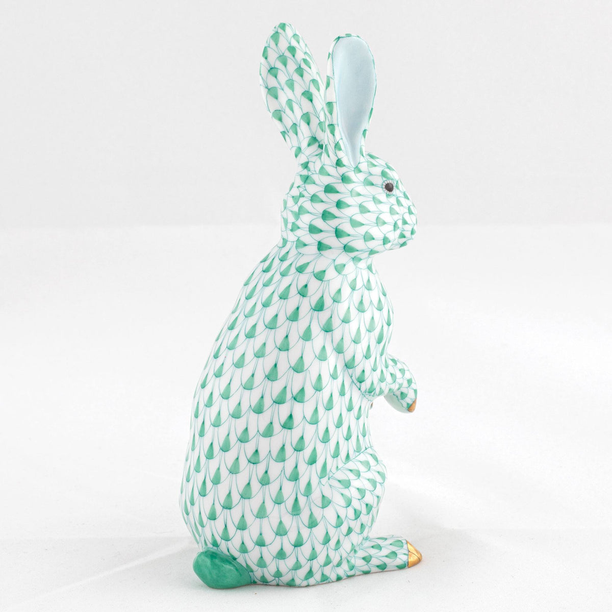 Herend Medium Standing Rabbit Figurine – Green, alternate view