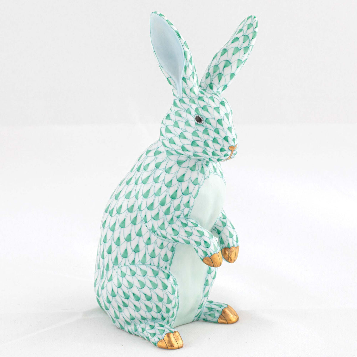 Herend Medium Standing Rabbit Figurine – Green, alternate view