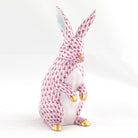 Herend Medium Standing Rabbit Figurine – Raspberry, alternate view