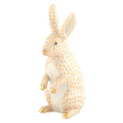 Herend Medium Standing Rabbit Figurine porcelain figurine painted in the Butterscotch fishnet pattern