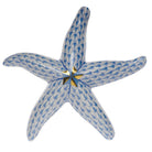 Herend Medium Starfish Figurine porcelain figurine painted in the Blue fishnet pattern