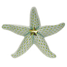 Key Lime fishnet Medium Starfish Figurine figurine, hand-painted Herend porcelain with 24k gold accents