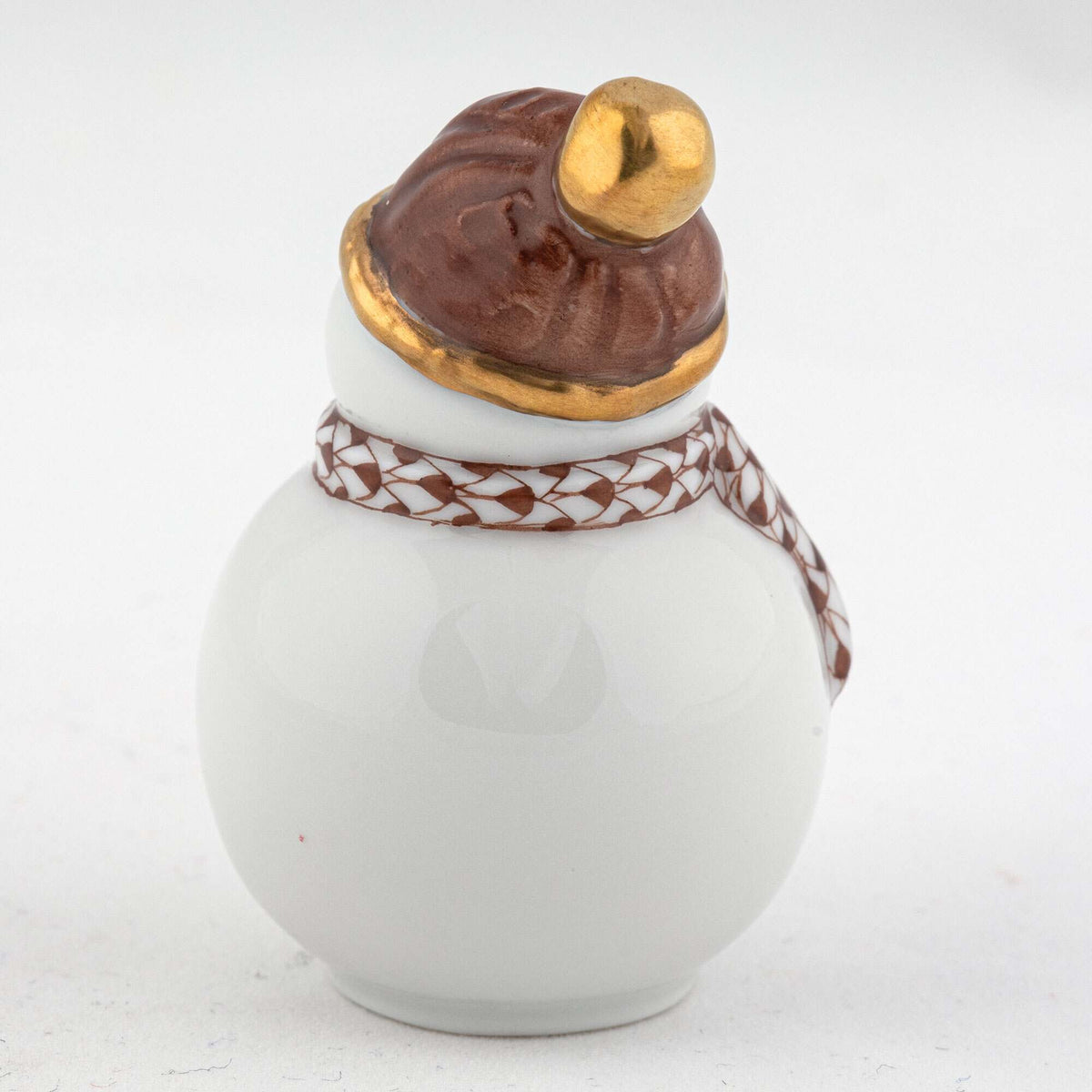 Herend Mini Snowman Figurine – Chocolate, alternate view