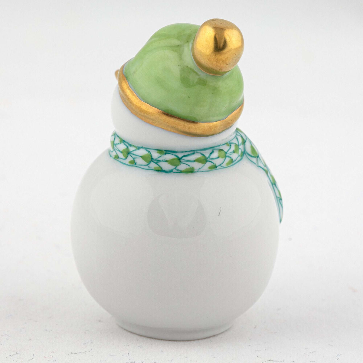 Herend Mini Snowman Figurine – Key Lime, alternate view