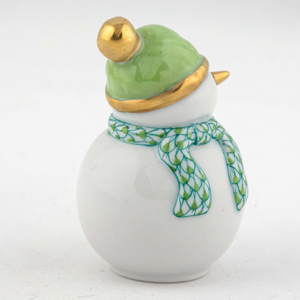 Herend Mini Snowman Figurine – Key Lime, alternate view