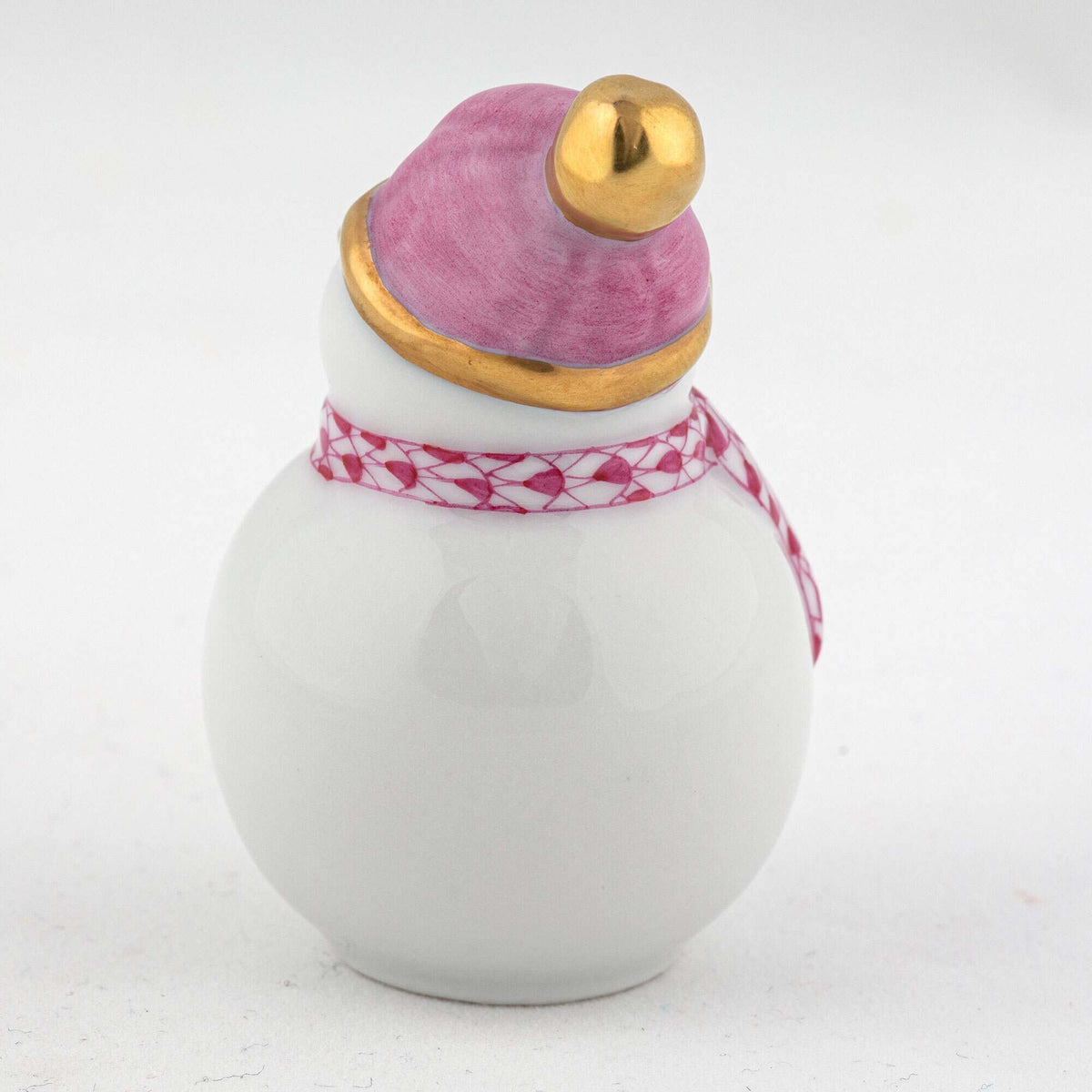 Herend Mini Snowman Figurine – Raspberry, alternate view