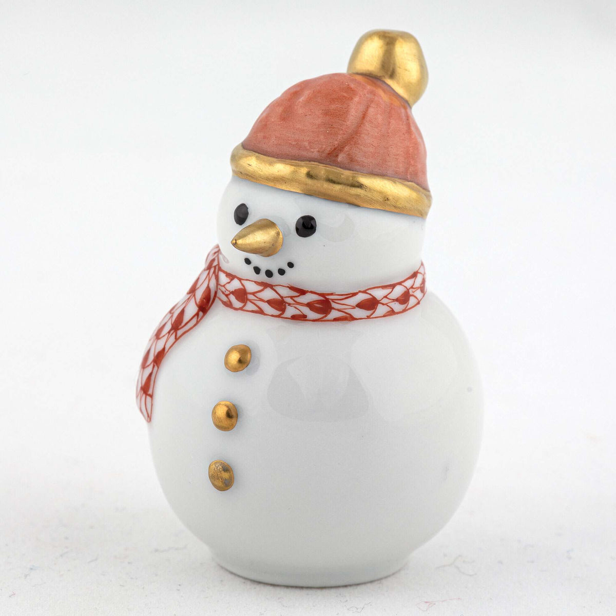 Herend Mini Snowman Figurine – Rust, alternate view