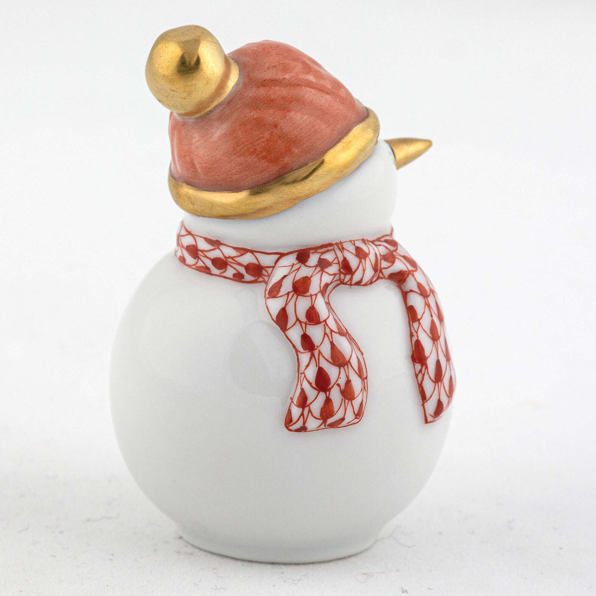 Herend Mini Snowman Figurine – Rust, alternate view