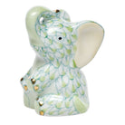 Miniature Baby Elephant Figurine in hand-painted Key Lime porcelain by Herend of Hungary