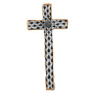 Black fishnet Miniature Cross Figurine figurine, hand-painted Herend porcelain with 24k gold accents