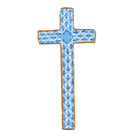 Herend Miniature Cross Figurine porcelain figurine painted in the Blue fishnet pattern