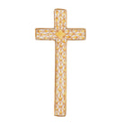Herend Miniature Cross Figurine porcelain figurine painted in the Butterscotch fishnet pattern