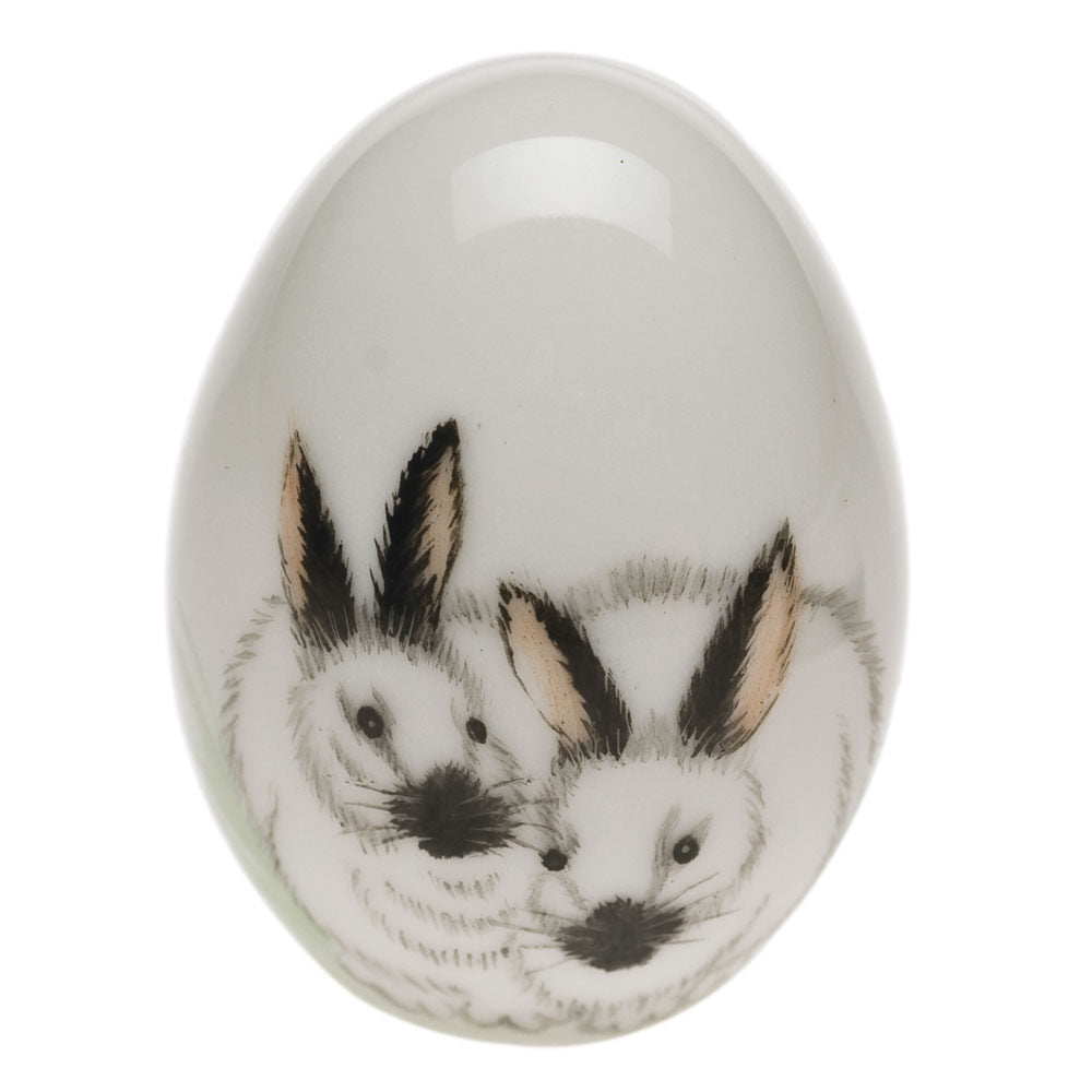Black-White fishnet Miniature Egg Figurine figurine, hand-painted Herend porcelain with 24k gold accents