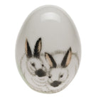 Black-White fishnet Miniature Egg Figurine figurine, hand-painted Herend porcelain with 24k gold accents