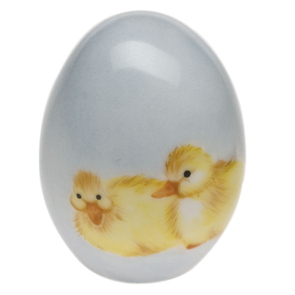 Miniature Egg Figurine in hand-painted Blue-Yellow porcelain by Herend of Hungary