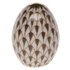 Hand-painted Herend Miniature Egg Figurine in Chocolate fishnet porcelain on a white background