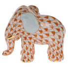 Herend Miniature Elephant Figurine porcelain figurine painted in the Rust fishnet pattern