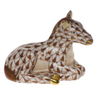 Chocolate fishnet Miniature Horse Figurine figurine, hand-painted Herend porcelain with 24k gold accents