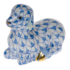 Herend Miniature Lamb Figurine porcelain figurine painted in the Blue fishnet pattern