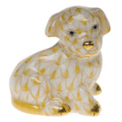 Miniature Puppy Figurine in hand-painted Butterscotch porcelain by Herend of Hungary