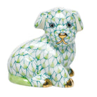Key Lime fishnet Miniature Puppy Figurine figurine, hand-painted Herend porcelain with 24k gold accents