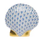 Herend Miniature Scallop Figurine porcelain figurine painted in the Blue fishnet pattern