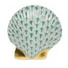 Green fishnet Miniature Scallop Figurine figurine, hand-painted Herend porcelain with 24k gold accents