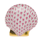 Miniature Scallop Figurine in hand-painted Raspberry porcelain by Herend of Hungary