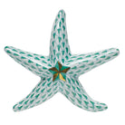 Herend Miniature Starfish Figurine porcelain figurine painted in the Green fishnet pattern