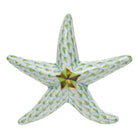 Miniature Starfish Figurine in hand-painted Key Lime porcelain by Herend of Hungary