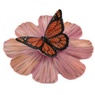 Hand-painted Herend Monarch on Cosmos Figurine in fine porcelain, 2in H X 6in D, on a white background