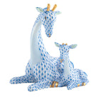 Herend Mother and Baby Giraffe Figurine porcelain figurine painted in the Blue fishnet pattern