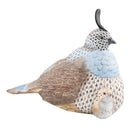 Hand-painted Herend Mother and Baby Quail Figurine in fine porcelain, 9.25in L X 4in W X 6.75in H, on a white background