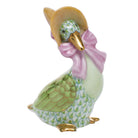 Key Lime fishnet Mother Goose Figurine figurine, hand-painted Herend porcelain with 24k gold accents