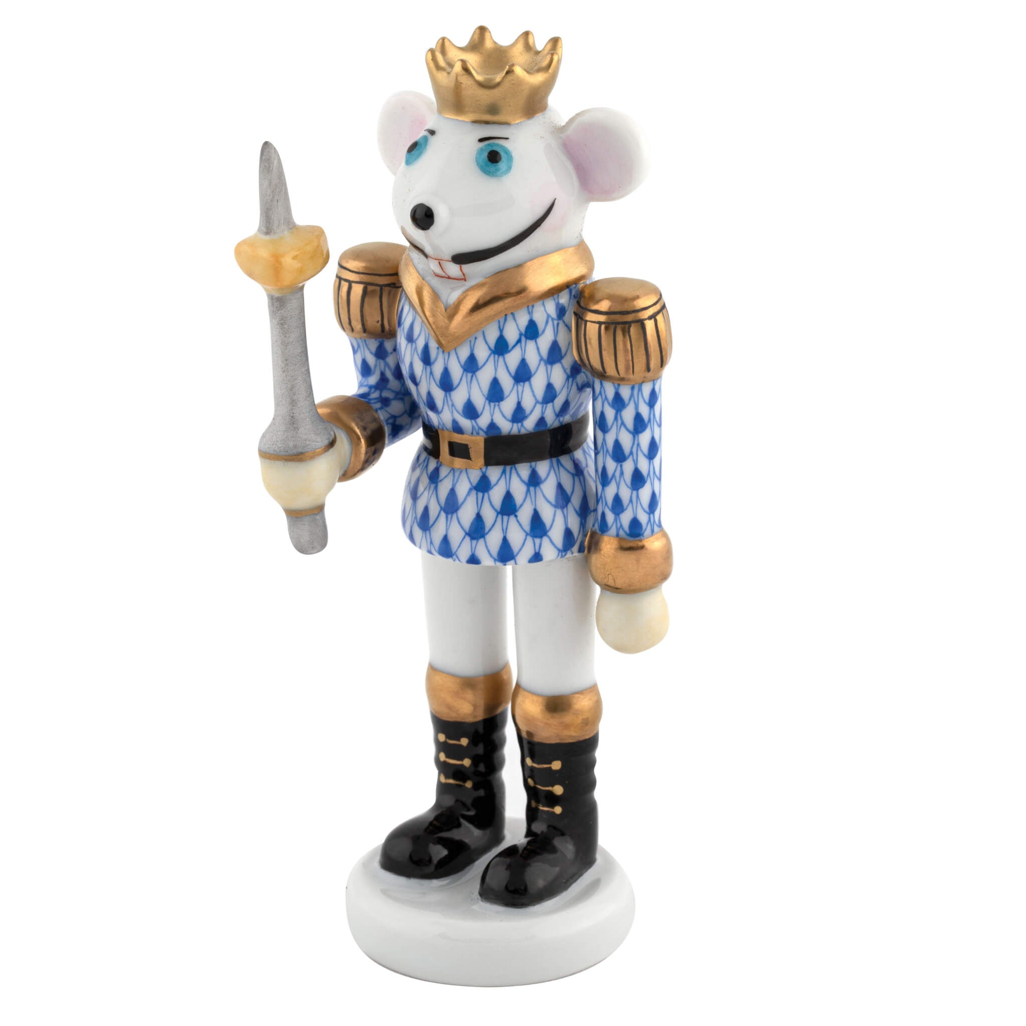 Herend Mouse King Nutcracker in Sapphire